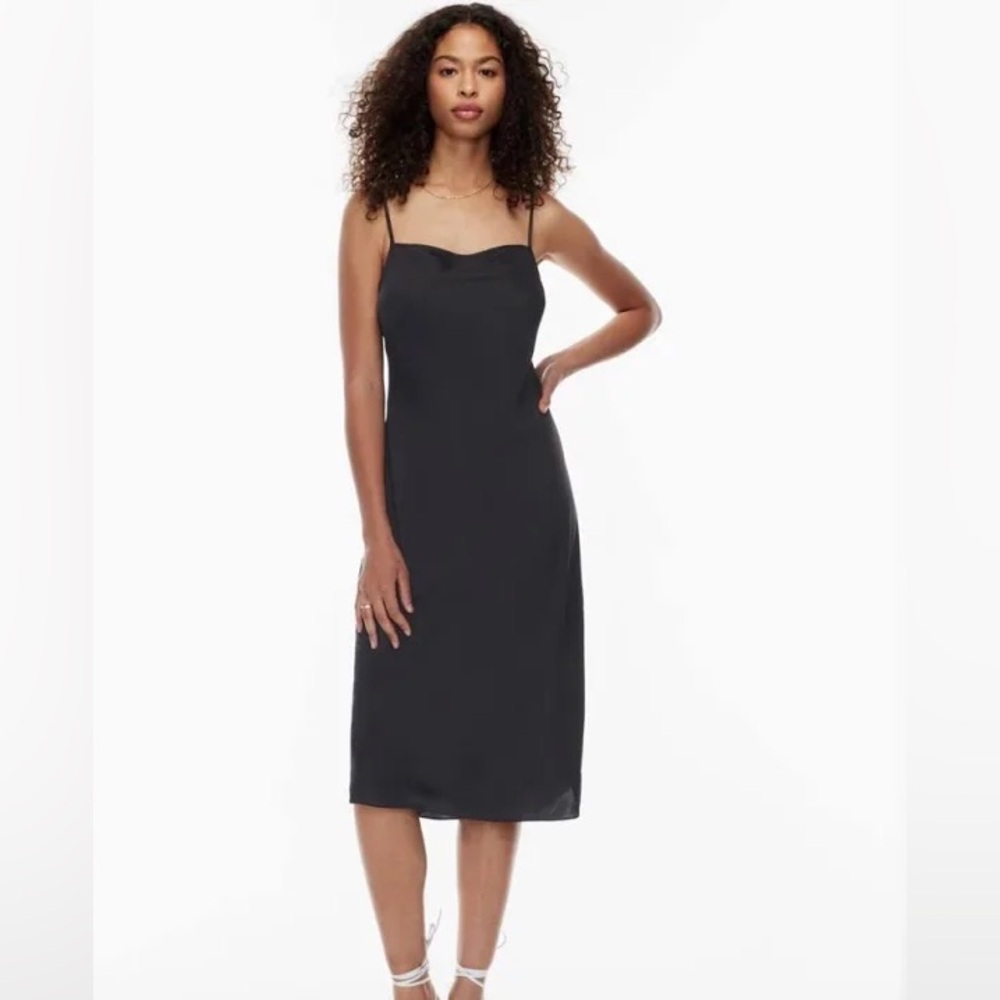 Aritzia Wilfred Satin Slip Midi Dress